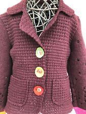 Veste Louise Della bordeaux  en laine bouillie neuve – T 38