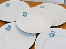 vintage LOT ancien ASSIETTE SARREGUEMINES monogramme NOM INITIALE M.B MB B.M BM