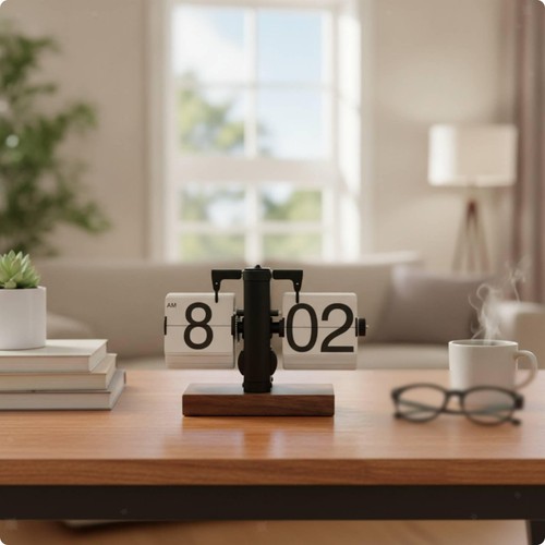Horloge volets avec socle - à,