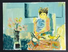 José ASTRIE "Pensierosa" Large Signed Painting