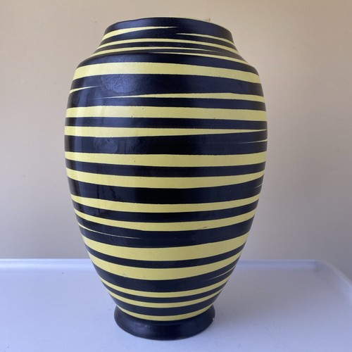 Vase céramique rayé noir - vase, en