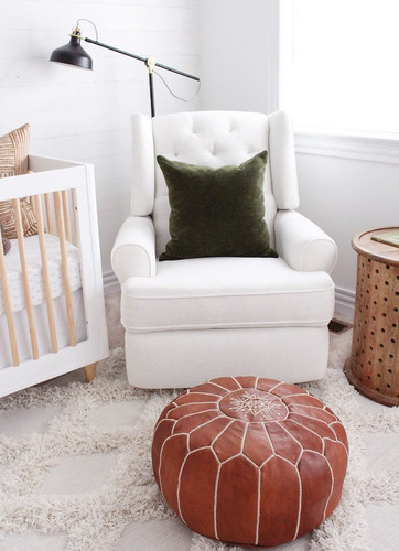 Tabouret boho marron ottoman
