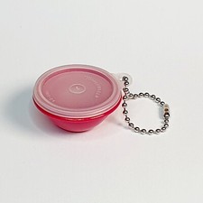 TUPPERWARE RARE Miniature Pink Garnet Box Lid Bowl Keychain