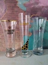 *LOT DE VERRE* ? (3) VERRES TUBORG,GIRAF,CARLSBERG ? 0.2L,0.25L