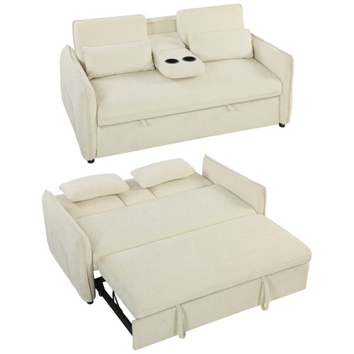 Homcom canapé convertible - convertible, 2