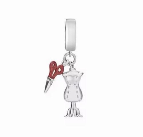 Pendentif robe ciseaux argent - pendentif,