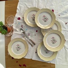 6 assiettes plates faïence