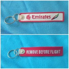 Porte Clé Brodé Avion Flamme