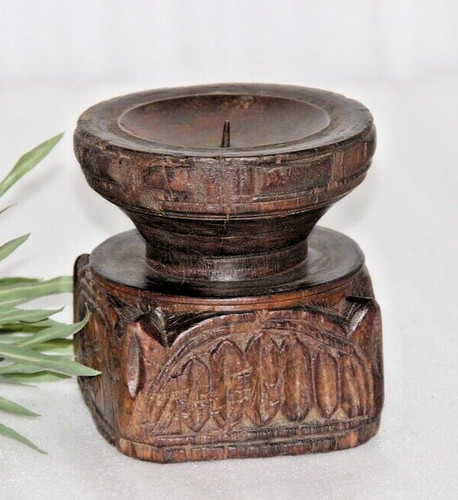 Porte bougie ancien bois - ancien,