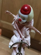 VINTAGE ENESCO 1984 CIRCUS CLOWN ON UNICYCLE BIKE PORCELAIN FIGURINE