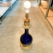Pied de LAMPE Faience Bleue