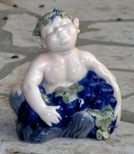 Figurine faune raisin en - "faune, au
