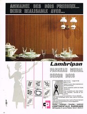 ADVERTISEMENT 1969 LAMBRIPAN wall panel wood decor