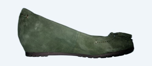 Ballerines daim vert bata - daim,