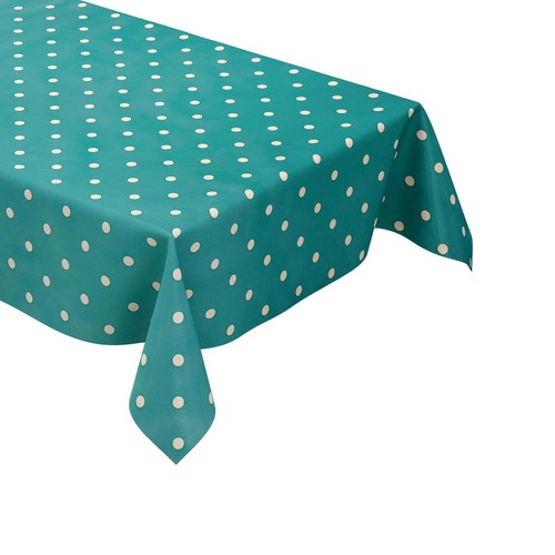 Table pvc turquoise pois - table, À