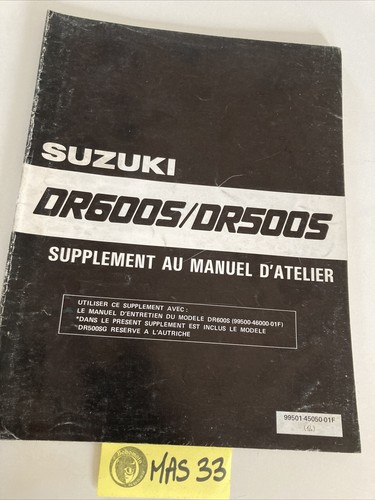 Suzuki dr600s dr500s 1986 - dr600s,