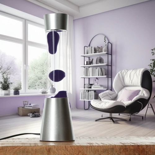 Argent lava lampe mauve 39cm - argent,