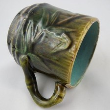 Antique, Majolica/Bamboo/Art Nouveau/Fives/onnaing/Digoin Slipper Cup...