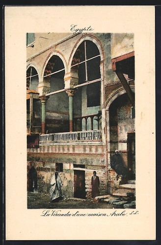 Cpa egypte veranda - la, d´une