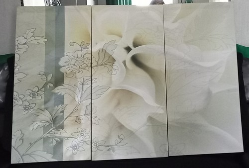 Tableau triptyque fleur - tableau, (