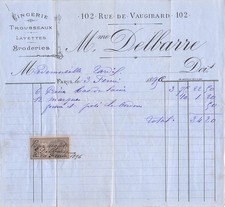 75 PARIS lingere DELBARRE 1896