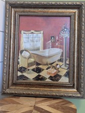 Red Bathroom Art, Salon Rouge, South Hampton Bath. Moody Wall Artwork Print