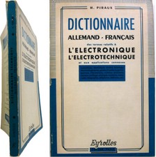 Dictionnaire Allemand-Français électrotechnique Electronique 1959 Henri Piraux