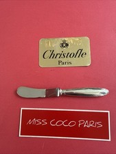 COUTEAU BEURRE  CHRISTOFLE  RUBANS METAL ARGENTE 17 CM TRÈS BEL ETAT;
