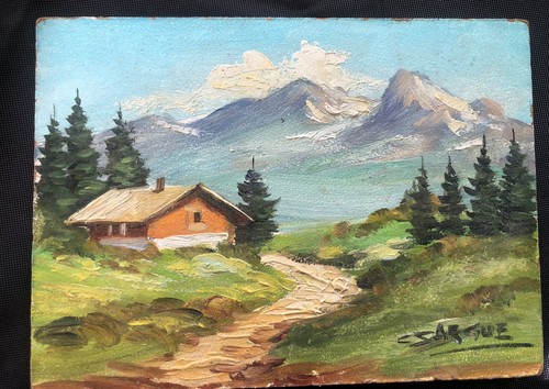 Petit tableau hst montagne - petit,