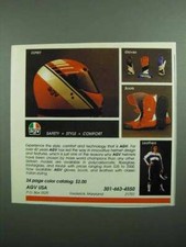 1989 AGV Ad - Esprit Helmet, Gloves, Boots and Leathers