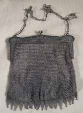 Ancien Sac Minaudière en Argent Massif 438 gr à double compartiment Napoléon III