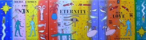 Tableau triptyque acrylique - tableau,