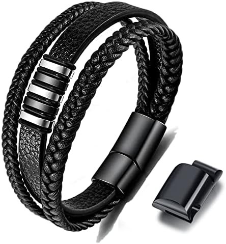 Bracelet cuir noir - bracelet,