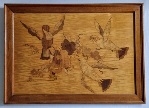 Panneau marqueterie bois