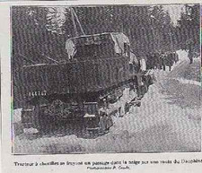 1925 -- CRAWLER TRACTOR SNOW PLOW ON A ROAD DU DAUPHINE 3A134