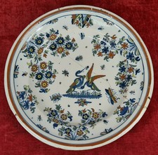 ASSIETTE EN CÉRAMIQUE D'ALCORA. DEUXIÈME SAISON.32.5CM DÉCORÉ À LA MAIN. XVIIIÈM