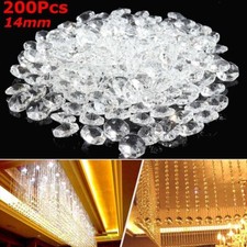 Pendentif perles octogonales hall h?tel salon 14 mm boule verre transparent mai