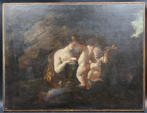 Tableau ancien 17ème vanité - tableau,