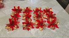 Lot de 10 poinsettia deco