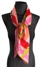 Magnifique Et Authentique Foulard 100% Soie Cartier Parfait État 