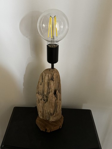 Lampe bois flotté art deco - lampe,
