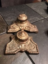 2 Brass Inkwells