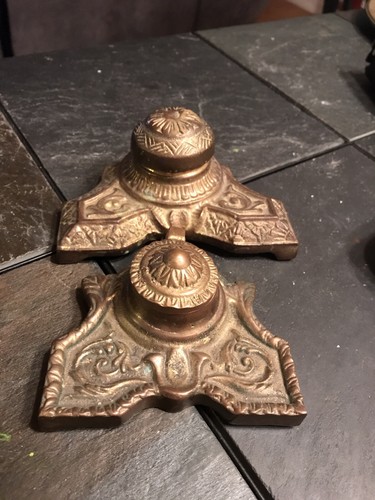 Brass inkwells - brass,