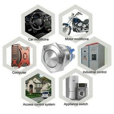 Bouton Poussoir Interrupteur 12V 16mm Laiton Nickelé Dc for Auto / Bateau Métal