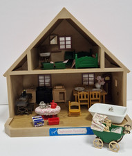 Sylvanian Families Country Cottage Red Roof Vintage Original w/ furniture bundle
