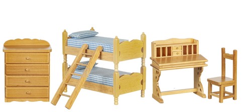 Poupées maison chêne chambre - maison,