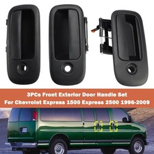 3PCs Front Exterior Door Handle Set Pour Chevrolet Express 1500 2500 1996-2009
