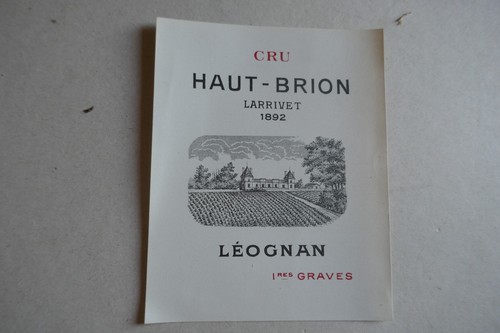 1892 étiquette ancienne
