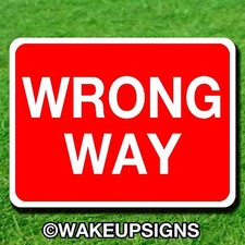 WRONG WAY DO NOT ENTER SIGN ALUMINUM METAL 12" BY 9" 