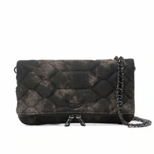 Zadig&Voltaire Rocky Quilted Acid Wash  Shoulder Bag w/dustbag